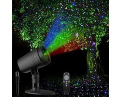Laserprojector, waterdichte laserprojector voor kerstverlichting, RGB 3-kleuren sterrenregen laserlicht, afstandsbediening en timer, perfect voor feestjes, nieuwjaar en tuindecoratie.