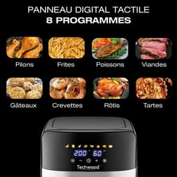 Grote Heteluchtfriteuse 8L Zonder Olie met Digitaal Touchscreen en 8 Programma's — thumbnail 2