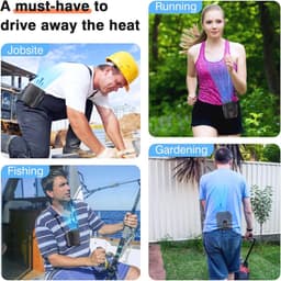 Draagbare ventilator met oplaadbare batterij en 6 snelheden voor optimale luchtstroom — thumbnail 4