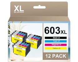 Compatibele inktcartridges set voor XP-2100, XP-3150, XP-3105, XP-3100, XP-4100, XP-2155, XP-3155, WF-2820, WF-2830, WF-2835 (12 stuks)