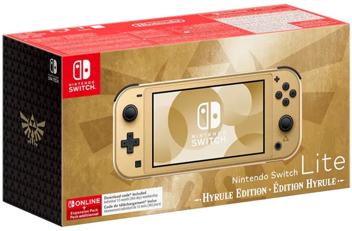 Nintendo Switch Lite - Hyrule Edition - Hylian Crest - 12 maanden Nintendo Switch Online + Uitbreidingspakket — afbeelding 1