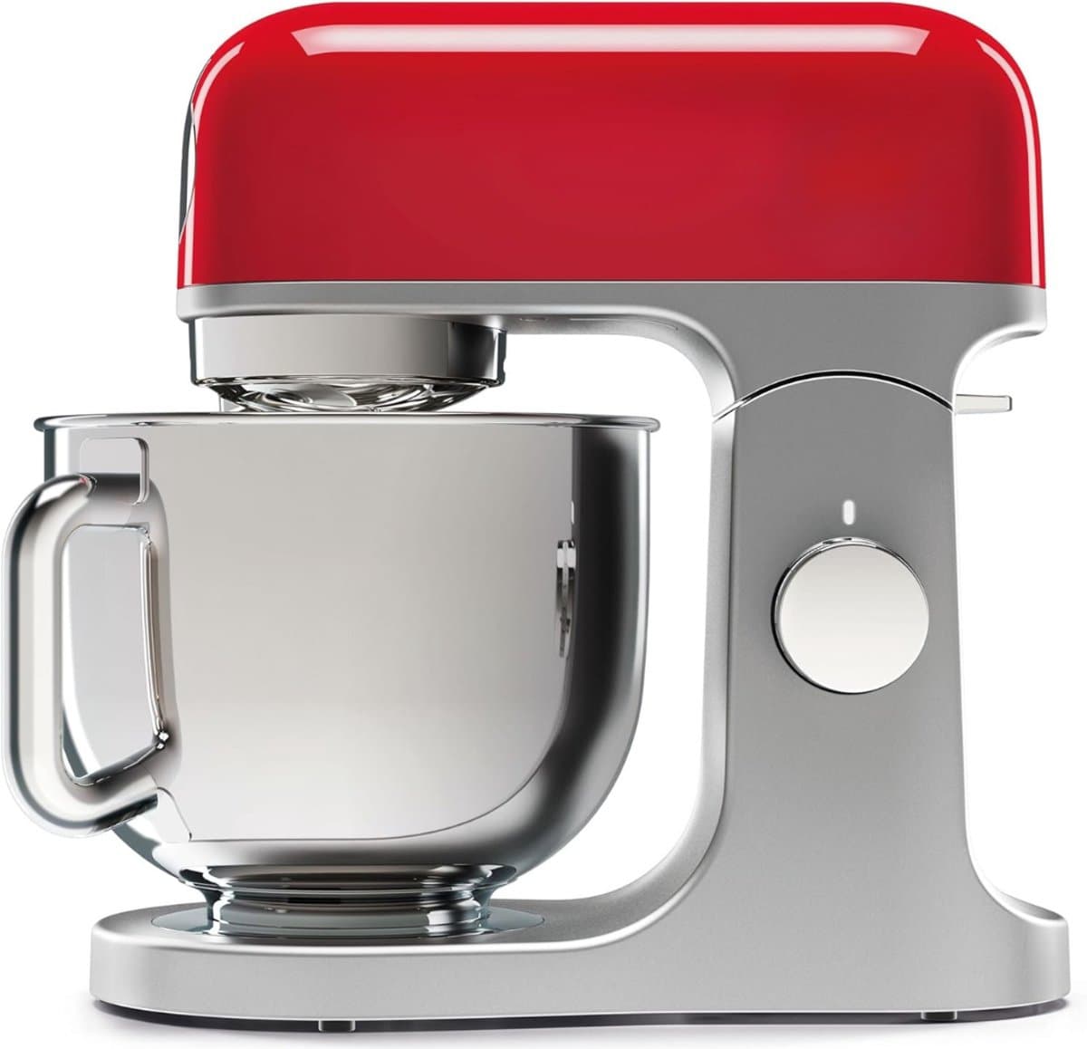 DYNA® Mixer met Mengkom - Keukenmachine - Deegmixer - Inclusief Accessoires - RVS- Zilver/Rood - 39cm x 24cm x 36cm — afbeelding 1