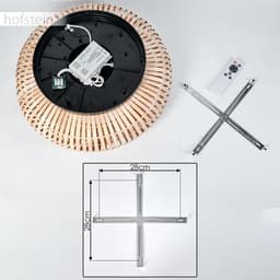 Plafondventilator met Verlichting Zwart Bamboe 50cm - Inclusief Afstandsbediening — thumbnail 3