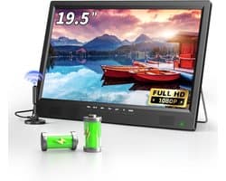 Draagbare 19 Inch Full HD Televisie met Accu en Antenne - Ideaal voor Camper en Buiten