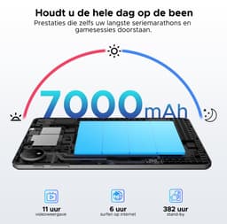 Aorlym P10 TAB - Tablet - 10,1 inch HD 90 Hz IPS - Android 16 - 48 GB RAM (8+40 GB) + 128 GB ROM - 7000 mAh - Dubbele luidsprekers - Volledige accessoirebundel met toetsenbord en stylus — thumbnail 5
