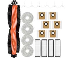 Accessoirekit Geschikt voor Xiaomi Robotstofzuiger X20+, inclusief 1 hoofdborstel, 6 zijborstels, 4 filters, 4 dweilpads en 6 stofzakken.