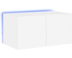 Wandmeubel voor televisie met LED verlichting - 60x35x31 cm - Wit