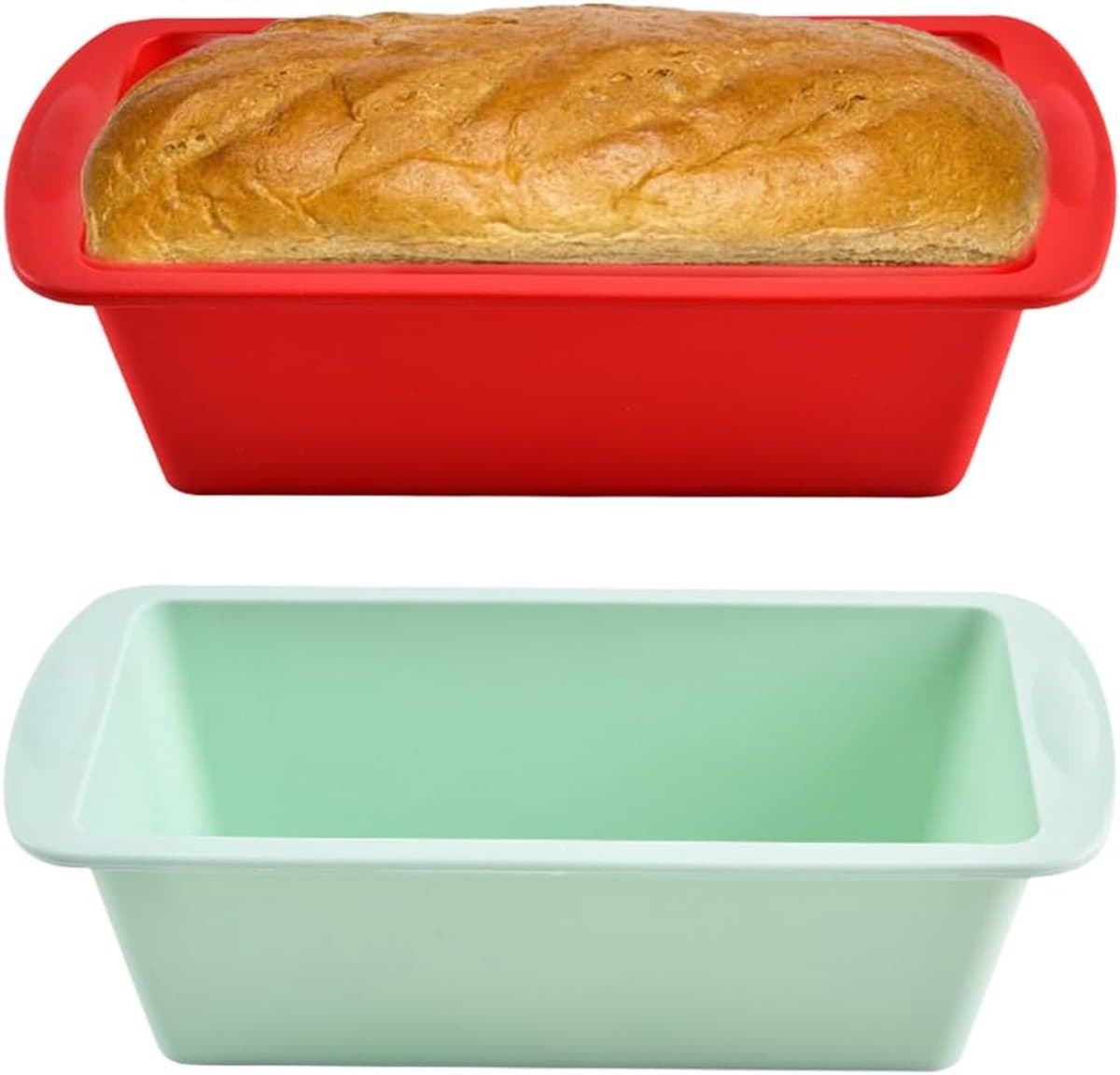 Tweedelige cakevormenset, kleine gebaks- en cakevorm, siliconen broodvorm, rechthoekige antiaanbakvorm, geschikt voor cakes, accessoires voor de airfryer, bakgerei — afbeelding 1