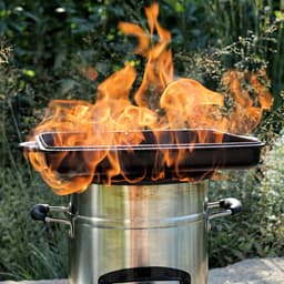 Raketoven voor buiten - roestvrij stalen multifunctionele rocket stove met USB-ventilator — thumbnail 2