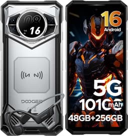 Robuuste Smartphone - DOOGEE S200 VIP - 48 GB RAM+256 GB ROM (TF 2TB) - 10100 mAh - 6,72 inch - Dual SIM 5G - NFC - OTG - GPS - Botgeleidingsheadset - Zilver — thumbnail 1
