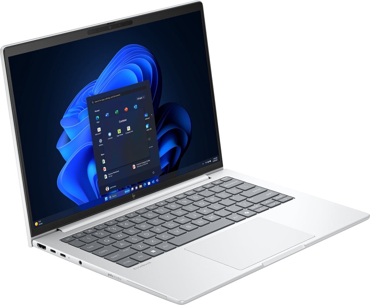 HP EliteBook 8 G1i AI Intel Core Ultra 5 225U Laptop 35,6 cm (14") WUXGA 16 GB DDR5-SDRAM 1 TB SSD Wi-Fi 6E (802.11ax) Windows 11 Pro AI PC Zilver — afbeelding 1