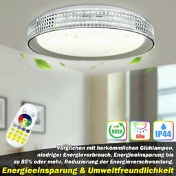 Ronde Dimbaar Plafondlamp 60W met RGB Kleuren en Afstandsbediening Ø50cm - IP44 Waterdicht — thumbnail 2