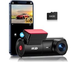 Octav8® Dashcam - Voor en Achter Camera - Loopopname - 4K Dashcam - 64G SD-kaart - APP Controle