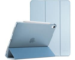 Slanke Smart Folio Case voor iPad Air 5 (2022) & Air 4 (2020) 10.9 Inch - Sky Blue met Transparante Matte Achterkant