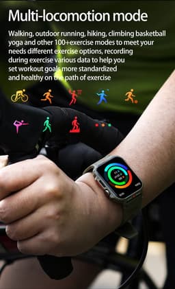 Knobbout 1.95” Smartwatch – Bluetooth Bellen - Hartslag - Bloeddruk & SpO₂-meting - AI Spraakassistent- Bluetooth 5.2 - 340mAh batterij - Zwart staal+silicone band — thumbnail 4
