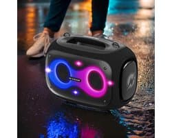 Draagbare Party Speaker 300W met Bluetooth, Karaoke & LED Verlichting - Accu & Microfoon Inclusief