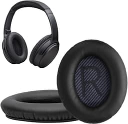 kwmobile 2x oorkussens geschikt voor Bose Quietcomfort 35 35II 25 15 / QC35 QC35II QC25 QC15 - Earpads voor koptelefoon in zwart — thumbnail 1