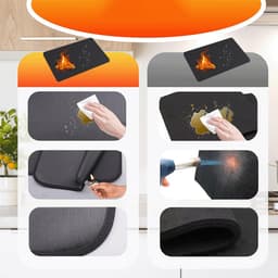 2x Hittebestendige Beschermingsmatten – 60x40 cm – Antislip Onderzetters voor Airfryer, Oven, Koffiemachine & Magnetron – Zware Keukenmatten voor Aanrechtapparaten — thumbnail 5