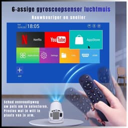 SAVI® Draagbare beamer - Beamer - Projector - Mini Beamer - Wit - 17cm x 12cm x 13cm — thumbnail 5