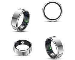 DrPhone RingSense V2 - Smart Ring - Europese ringmaat 65 - IP68 Waterdicht - 24-Uur Hartslagmonitoring – Slaapmonitor – Stappenteller – Mobiele App - Zilver
