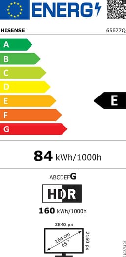 Hisense 65E77Q - 65 inch - 4K QLED - 2025 — thumbnail 2