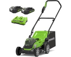 Accu Grasmaaier - Snoerloze Grasmaaier - Gazon Onderhoud - Dubbele Batterij Systeem - 36cm Maaibreedte - Groen
