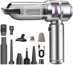 CLVP® Kruimeldief Draadloos - Auto Stofzuiger - Handstofzuiger - Zilver — thumbnail 1