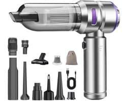 CLVP® Kruimeldief Draadloos - Auto Stofzuiger - Handstofzuiger - Zilver