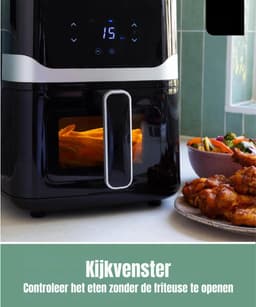 SAVI® Mini Airfryer - Airfryer - Heteluchtfriteuse - Compact - Zwart - 32cm x 25cm x 31cm; 3kg — thumbnail 4