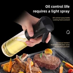 Olie Spray Fles 300ml – Oliespray voor Airfryer & Salade – Kookolie Dispenser – Herbruikbare Spray Fles – Voor Bakken, Grillen & Frituren — thumbnail 2