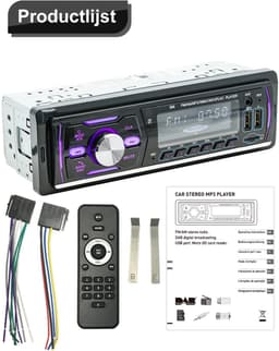 ESSGOO DAB Autoradio - Autoradio met Bluetooth - 1 din Autoradio - Dab+ en AM/FM Radio - Handsfree bellen - Usb, Aux, Tf - 4 x 60 Watt — thumbnail 3