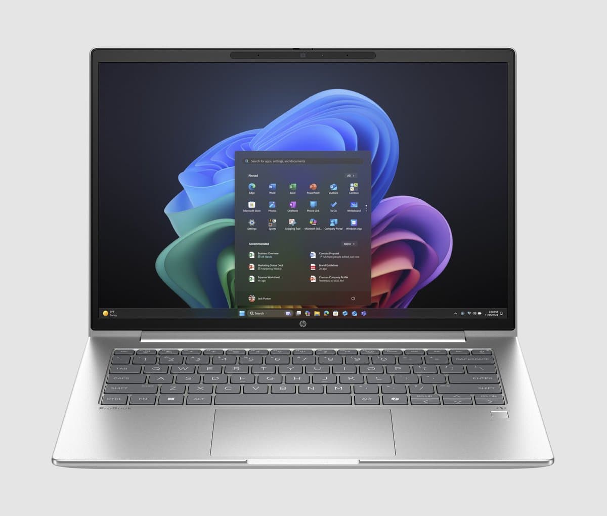HP ProBook 4 G1q Next Gen AI PC Copilot+ PC Snapdragon X1-26-100 Laptop 35,6 cm (14") WUXGA 16 GB LPDDR5x-SDRAM 512 GB SSD Wi-Fi 6E (802.11ax) Windows 11 Pro Zilver — afbeelding 1