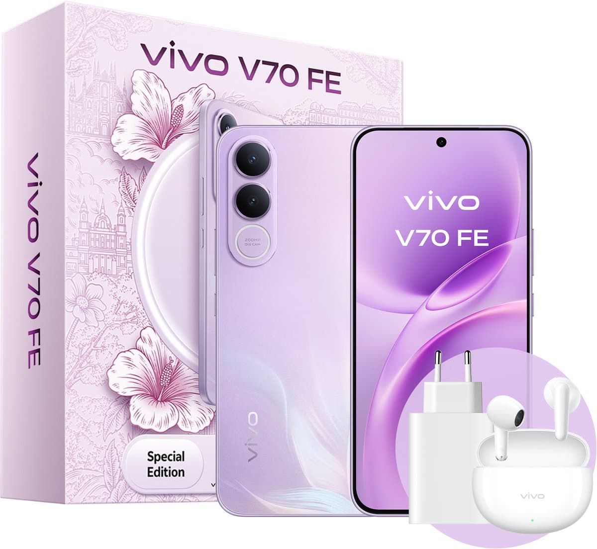 vivo V70 FE 8GB/512GB Paars — afbeelding 1