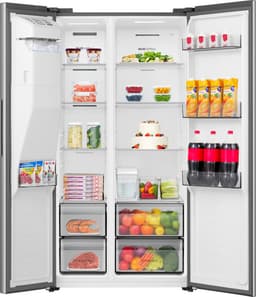 HISENSE RS5P528STIE - Amerikaanse koelkast - breedte 91.1 cm - hoogte 178.6 cm - inhoud 528 l - NoFrost Koel-vriescombinatie RVS Look — thumbnail 3