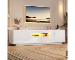 Stande TV Kast 180 cm Breed met LED Verlichting en Veel Opbergruimte