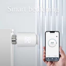 Slimme Radiatorknop | Radiatorknop | Wifi | App bediening | M30x1.5mm ventiel | Temperatuurregeling per kamer | Tuya Smart Life | Wit — thumbnail 2