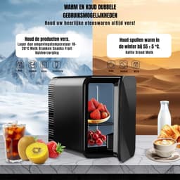 DnA® Mini koelkast 4L - Skincare & make-up fridge - Mini Koelkasten - Zwart - 19cm x 25cm x 26cm — thumbnail 4