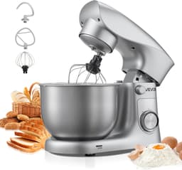 VEVOR Staande Mixer/Keukenmachine voor Bakken, 1500w Deegmixer met Roestvrijstalen Kom (4,2L) & Deeghaak & Klopper & Garde, 10 Snelheden Kantelbare Mixer — thumbnail 1