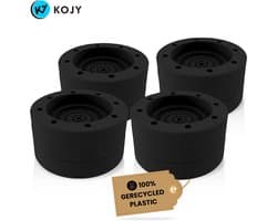 KOJY - Wasmachine Dempers - Verhoger - Stapelbaar - Zwart - Voor Wasmachine & Wasdroger
