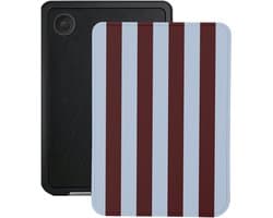 Lunso Geschikt voor Kobo Clara BW / Clara Colour hoesje (6 inch) - Vegan Saffiano Leren Sleep Cover - Burgundy