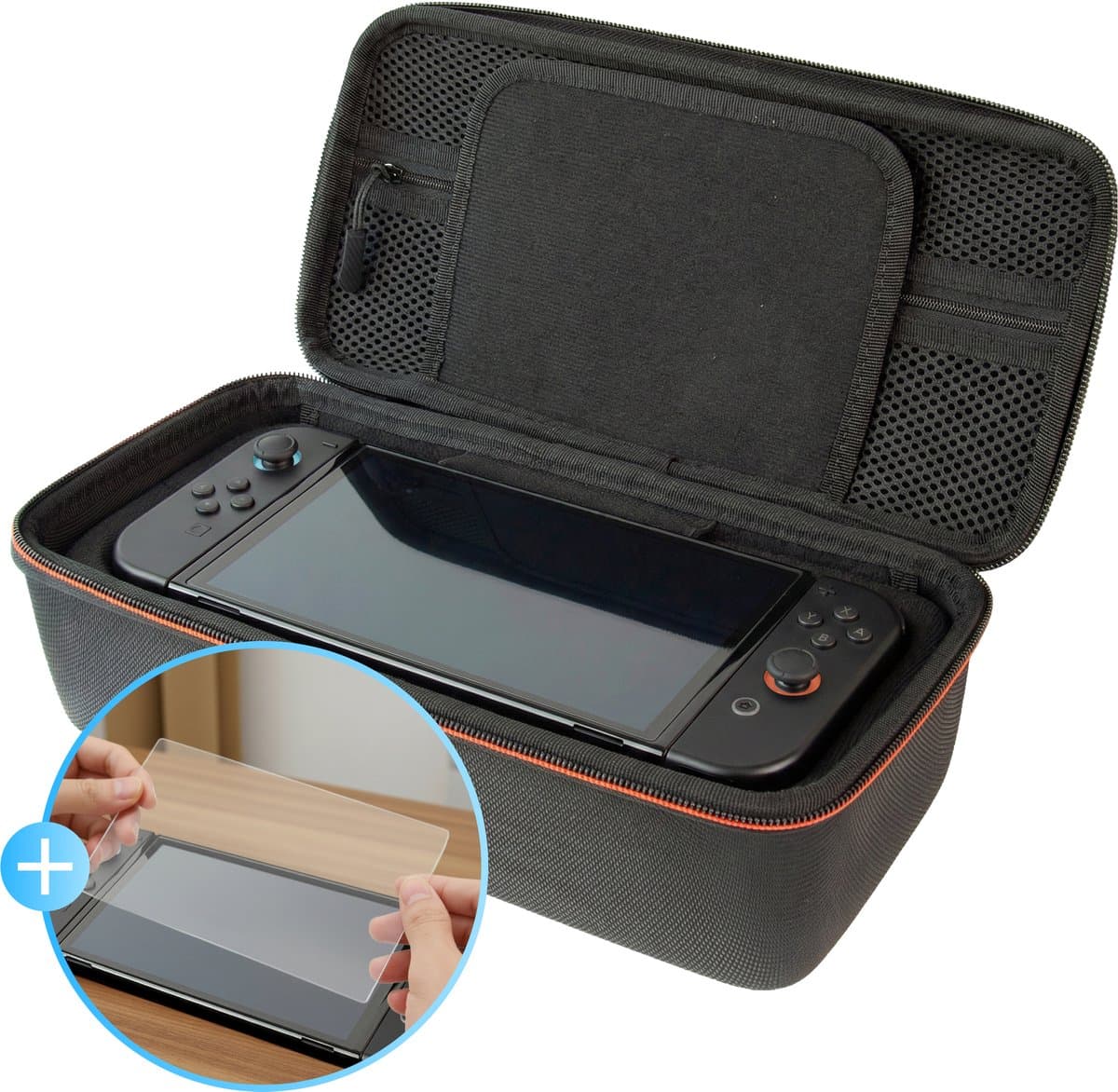 2BEFUN Case geschikt voor Nintendo Switch 2 - Incl. Screenprotector - Hoes - Beschermhoes - Opbergtas - Accessoires - Zwart — afbeelding 1
