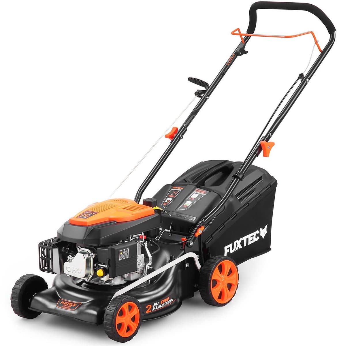 FUXTEC Benzine Grasmaaier FX-RM4346ECO 2in1 - 3,5pk / 2,6kW - 42cm Maaibreedte - 5-traps Maaihoogteverstelling - 146ccm 4-Takt - Incl. 40L Grasvanger & Reinigingsaansluiting — afbeelding 1