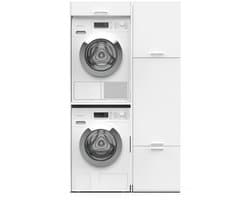 Washcab® Wasmachine Kast - Droger Verhoger - Wasmachine Ombouw - Droger op wasmachine Wit - Stack Set 1