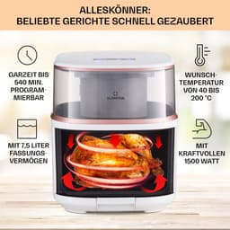 Compacte Heteluchtfriteuse met 7.5L XL Capaciteit en Stoomfunctie — thumbnail 7