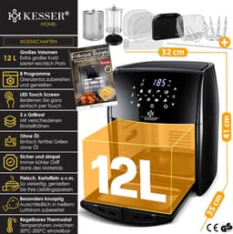9-in-1 Heteluchtfriteuse met Draai- en Droogfunctie, Krachtig 1800 Watt — thumbnail 6