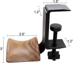 Hoofdtelefoon Houder met Klem voor Bureau - Walnoothout en Aluminium — thumbnail 4