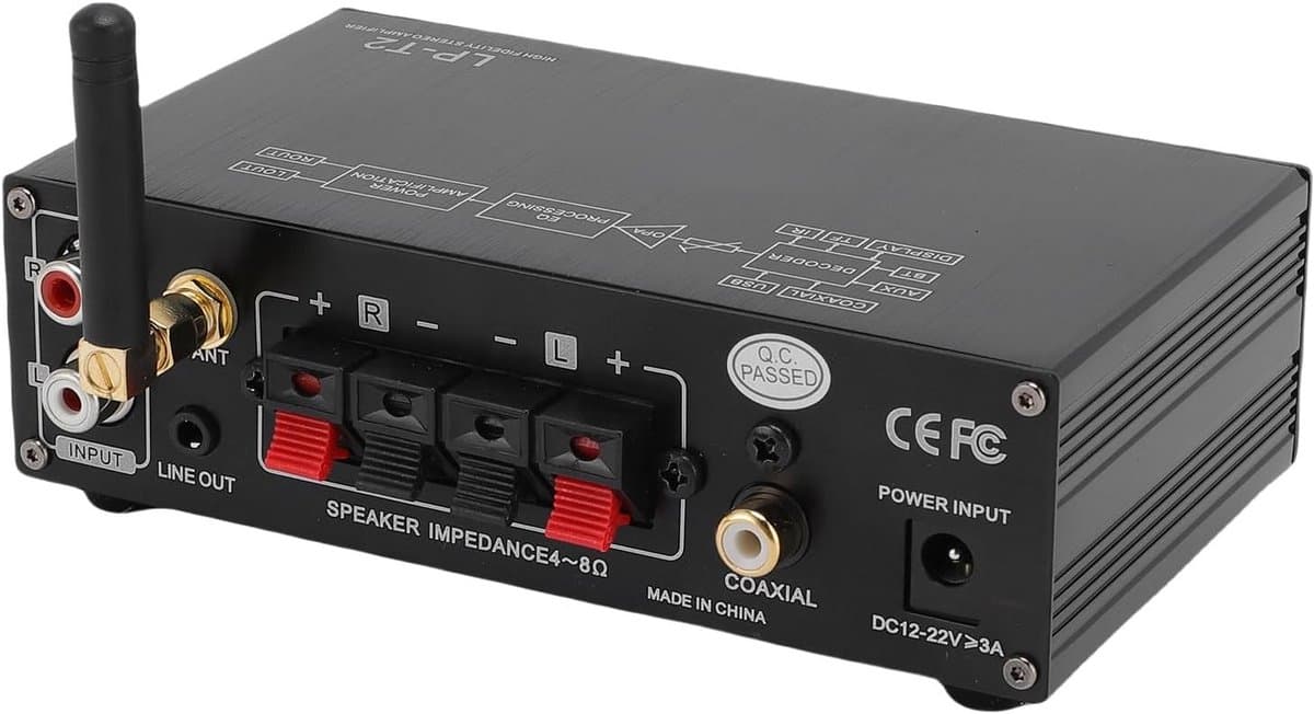 Krachtige 2.1 Kanaals Hifi Stereo Versterker met Bluetooth 5.1 en Digitale Ingangen — afbeelding 1