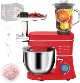 Keukenmachine - Mixer Deegmaker - Bakken en Koken - 10L Kom Vleesmolen - 1400W 6 Snelheden - Rood — thumbnail 1