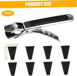 Airfryer Accessoires - Mand Verhogers - Betere Kookresultaten - Antislip Siliconen - Set van 9 - Zwart — thumbnail 4