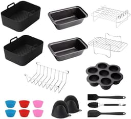 Airfryer Accessoires Set - Geschikt voor Ninja Foodi AF300EU, AF400EU -19-Delige Heteluchtfriteuse Accessoireset — thumbnail 12